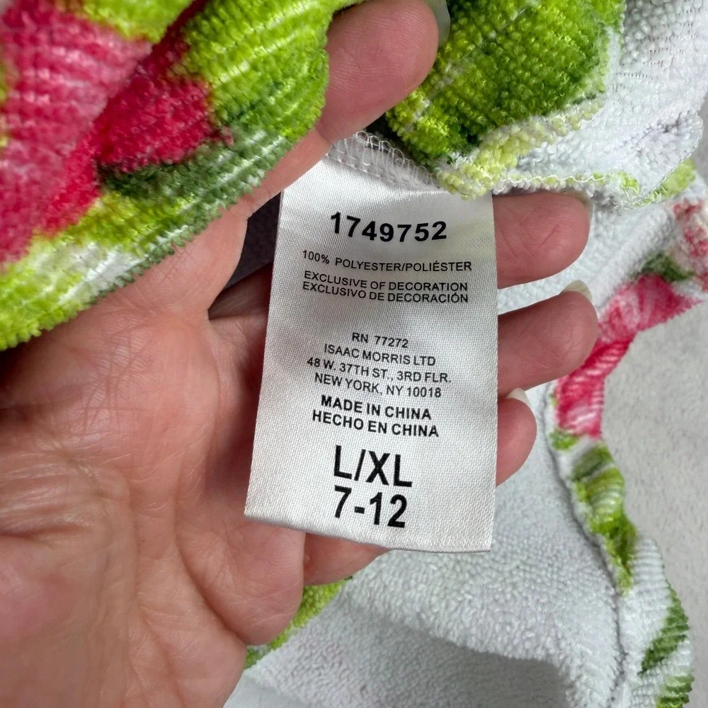 Swim Coverup Tommy Bahama Girls Tropical Floral Terry Cloth Hooded L/XL 7-12